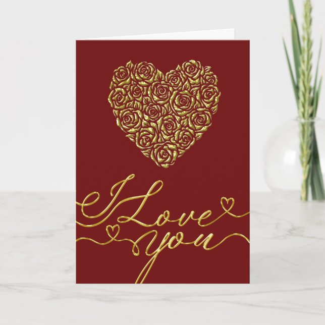 Elegantes Valentinstag-Herz Karte (Vorderseite)