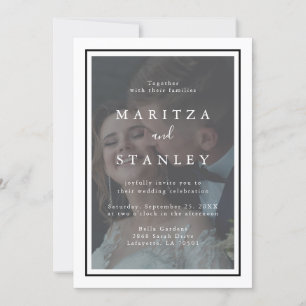 Elegantes Velllum Weiß- und Schwarz-Rahmen-Foto Ho Einladung