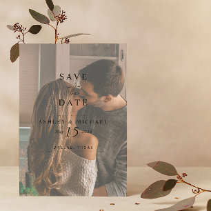 Elegantes Vellum QR Code Foto Hochzeit Save The Date