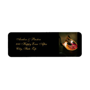 Elegantes Venezianisches Maskenmasken-Adressetiket