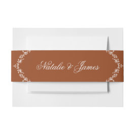 Elegantes verbranntes orangefarbenes florales Boho Einladungsbanderole