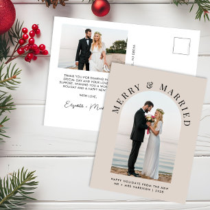 Elegantes Verheiratetes Merry Arch Foto Weihnachte Feiertagspostkarte