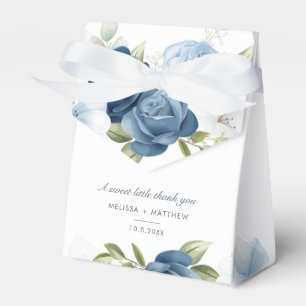 Elegantes verstaubtes blaues Blumen-Hochzeits-Dank Geschenkschachtel
