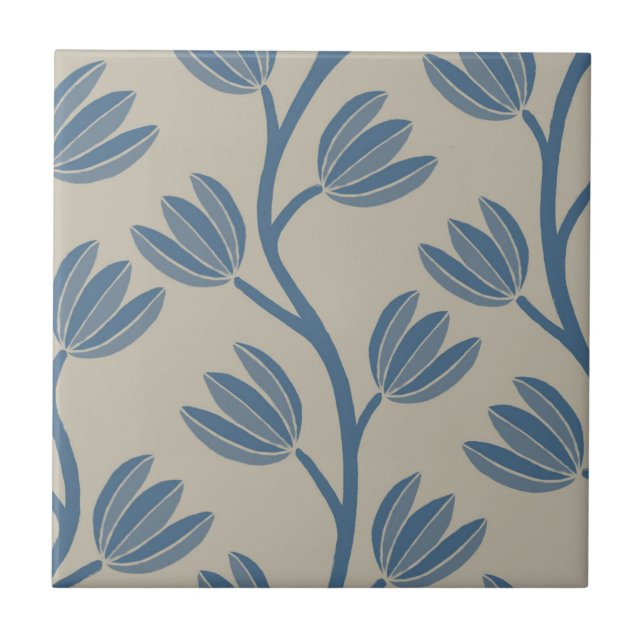 Elegantes, vertikales Band Symmetry 2 Blau Fliese (Vorderseite)