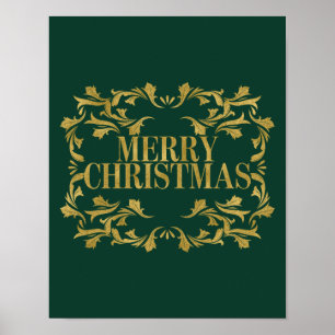Elegantes Verziert Gold Frohe Weihnachtsgebäck Sig Poster