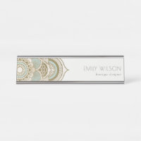 Elegantes Verziertes Golden Foil Aquamarin Türkis 
