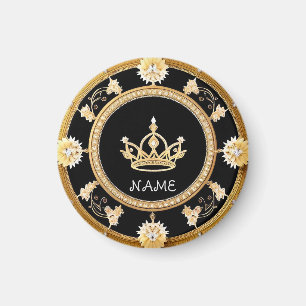 Elegantes Verziertes Königliches Symbol Magnet