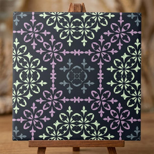 Elegantes Verziertes Lacy Blue Lila Cream Muster Fliese