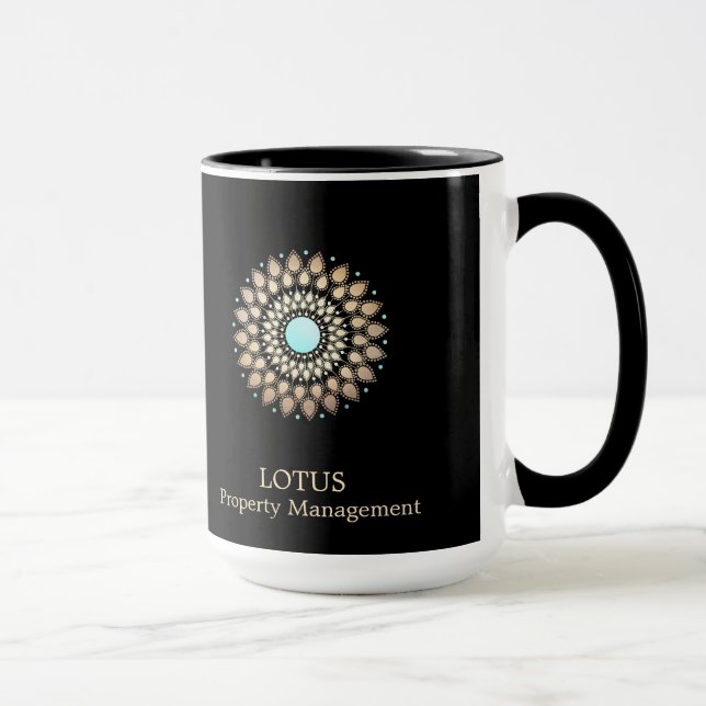 Elegantes Verziertes Logo Schwarz Tasse (Rechts)