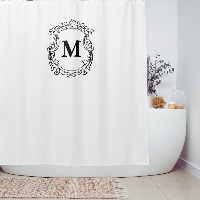 Elegantes Verziertes Monogramm Duschvorhang (Von Creator hochgeladen)