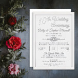 Elegantes Verziertes Party zum 10. Hochzeitstag Folieneinladung<br><div class="desc">Einfach elegant auf weißem Hintergrund 10th Wedding Anniversary Party mit echter Silber-Folie und Akzenten. Originelles Design von Holiday Hearts Designs (Rechte vorbehalten).</div>
