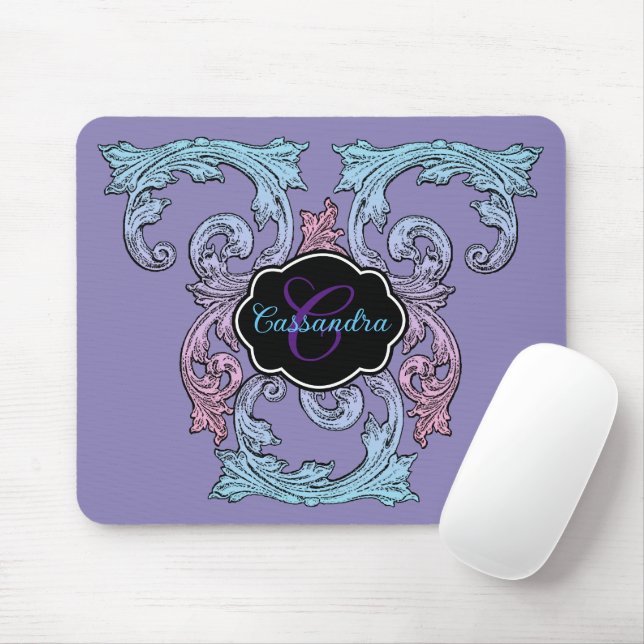 Elegantes, Verziertes Personalisiertes Vintages Vi Mousepad (Mit Mouse)