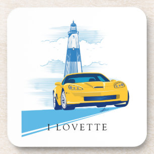 ELEGANTES VETTE-AUTOMOBIL-KUNSTWERK GETRÄNKEUNTERSETZER