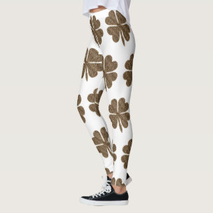 Elegantes Vierblättriges Kleeblatt Muster Leggings