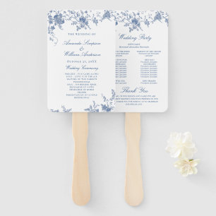 Elegantes viktorianisches blaues Blumen-Hochzeitsp Fächer