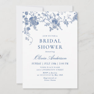 Elegantes Viktorianisches blaues französisches BRA Einladung