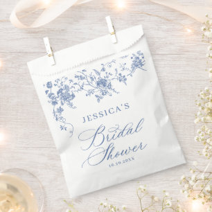 Elegantes Viktorianisches blaues französisches Bra Geschenktütchen