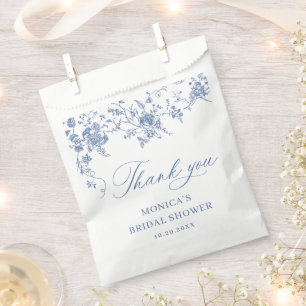 Elegantes Viktorianisches blaues französisches Bra Geschenktütchen