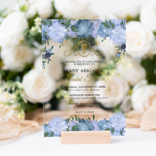 Elegantes Viktorianisches Brautparty aus Blumen Acryleinladungen