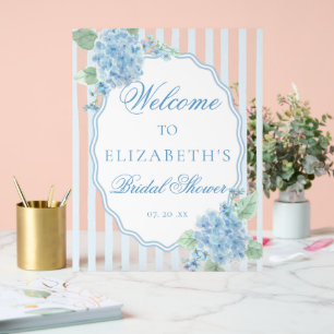 Elegantes viktorianisches Cottage Blau Hortensien  Acrylschild