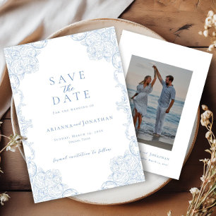 Elegantes Viktorianisches Foto Hochzeit speichern  Save The Date