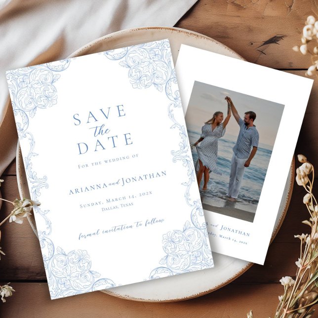 Elegantes Viktorianisches Foto Hochzeit speichern  Save The Date (Von Creator hochgeladen)
