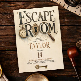 Elegantes viktorianisches Gold-Escape-Room-Mysteri Einladung
