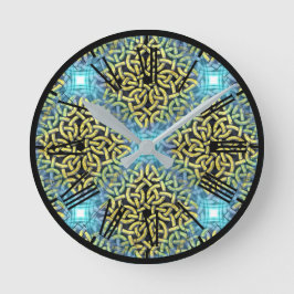 Elegantes Viktorianisches Goldenes Trimm Runde Wanduhr