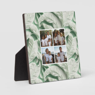 Elegantes viktorianisches, grünes botanisches Foto Fotoplatte