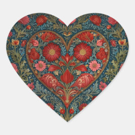 Elegantes Viktorianisches Herzdesign im Valentinst Herz-Aufkleber
