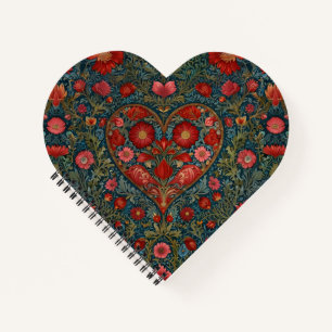 Elegantes Viktorianisches Herzdesign im Valentinst Notizbuch
