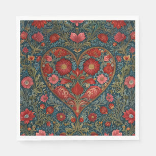 Elegantes Viktorianisches Herzdesign im Valentinst Serviette