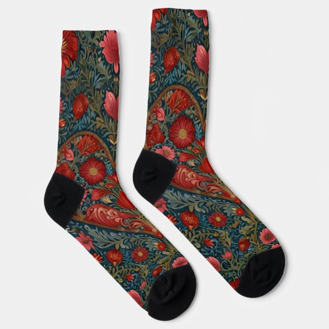 Elegantes Viktorianisches Herzdesign im Valentinst Socken (Rechts)