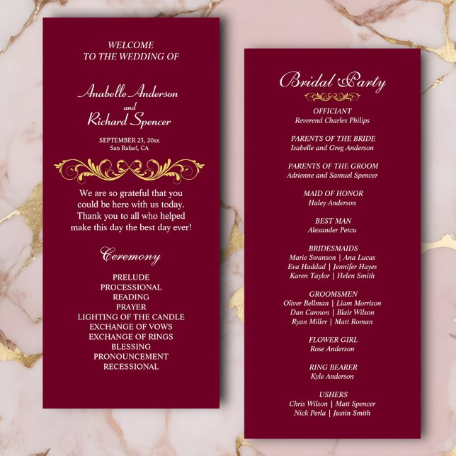 Elegantes Viktorianisches Hochzeitsprogramm (Von Creator hochgeladen)