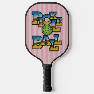 Elegantes Viktorianisches Pickleball-Textdesign Pickleball Schläger