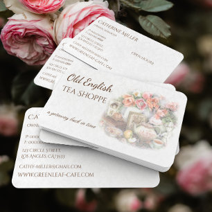 Elegantes viktorianisches Vintage-Antiquitäten-Tea Visitenkarte