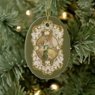 elegantes viktorianisches Weihnachten im Vintage-S Keramik Ornament