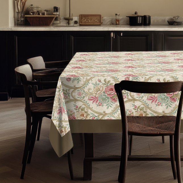 Elegantes Viktorianisches, zartes, florales Muster Tischdecke (Elegant Victorian Whimsy Delicate Floral Pattern Tablecloth)