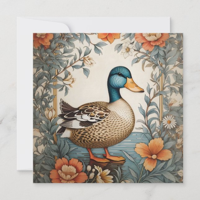 Elegantes Vintag Duck Floral Design (Vorderseite)