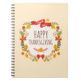 Elegantes Vintag Happy Thanksgiving | Gästebuch Notizblock