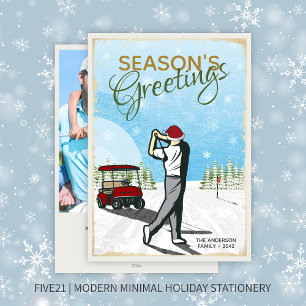 Elegantes, Vintag Inspiriert Golf Foto Weihnachten