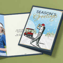 Elegantes, Vintag Inspiriert Golf Foto Weihnachten