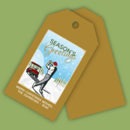 Elegantes, Vintag Inspiriertes Golf Weihnachten Geschenkanhänger