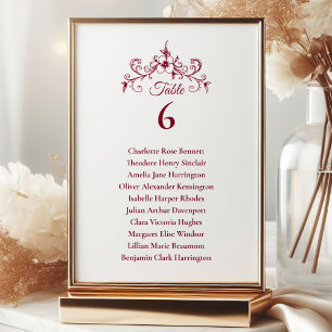 Elegantes Vintag romantisches Burgundy Seating Cha Einladung