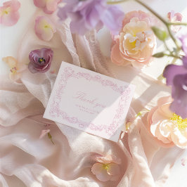 Elegantes Vintag rosa Brautparty Dankeschön Karte