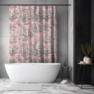 Elegantes Vintag-rosa-graues Spielzeug Duschvorhang