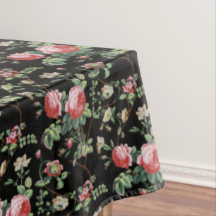 Elegantes, Vintag rosafarbenes Rosenblütentablett Tischdecke