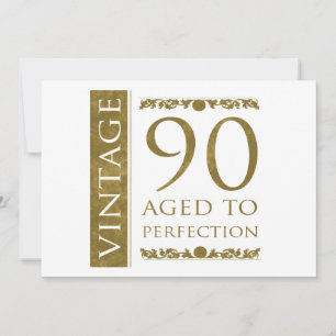 Elegantes Vintage 90. Geburtstagsjubiläum Karte