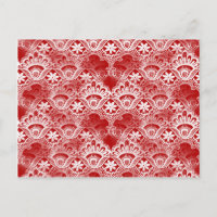 Elegantes Vintage abgenutztes rot weißes Spitzen-D