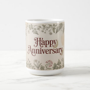 Elegantes Vintage "Alles Gute zum Hochzeitstag" De Kaffeetasse